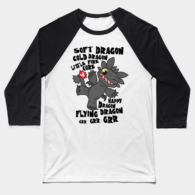 Soft Dragon Baseball T-Shirt by Kuitsuku